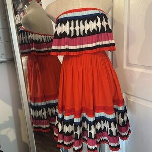 Kate Spade Red  Dress Strapless New Without Tags